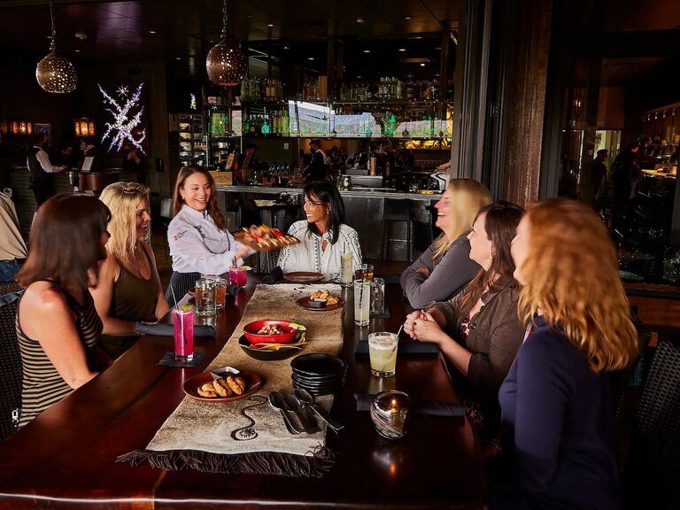 Group of friends having food