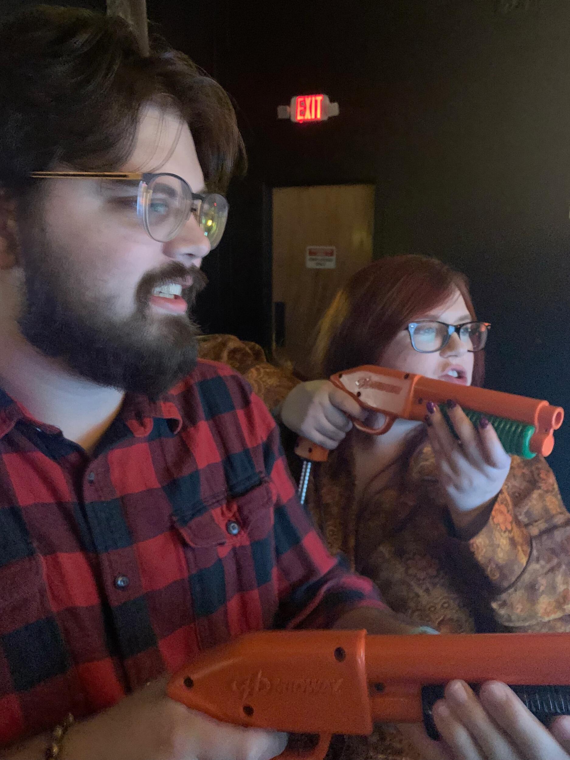Grace and Brandon kill zombies at Grace's 25th birthday party!