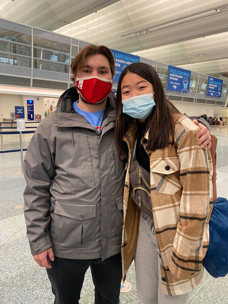 Wyatt took Olivia to the airport for her flight to London (where she studied abroad for a semester)!