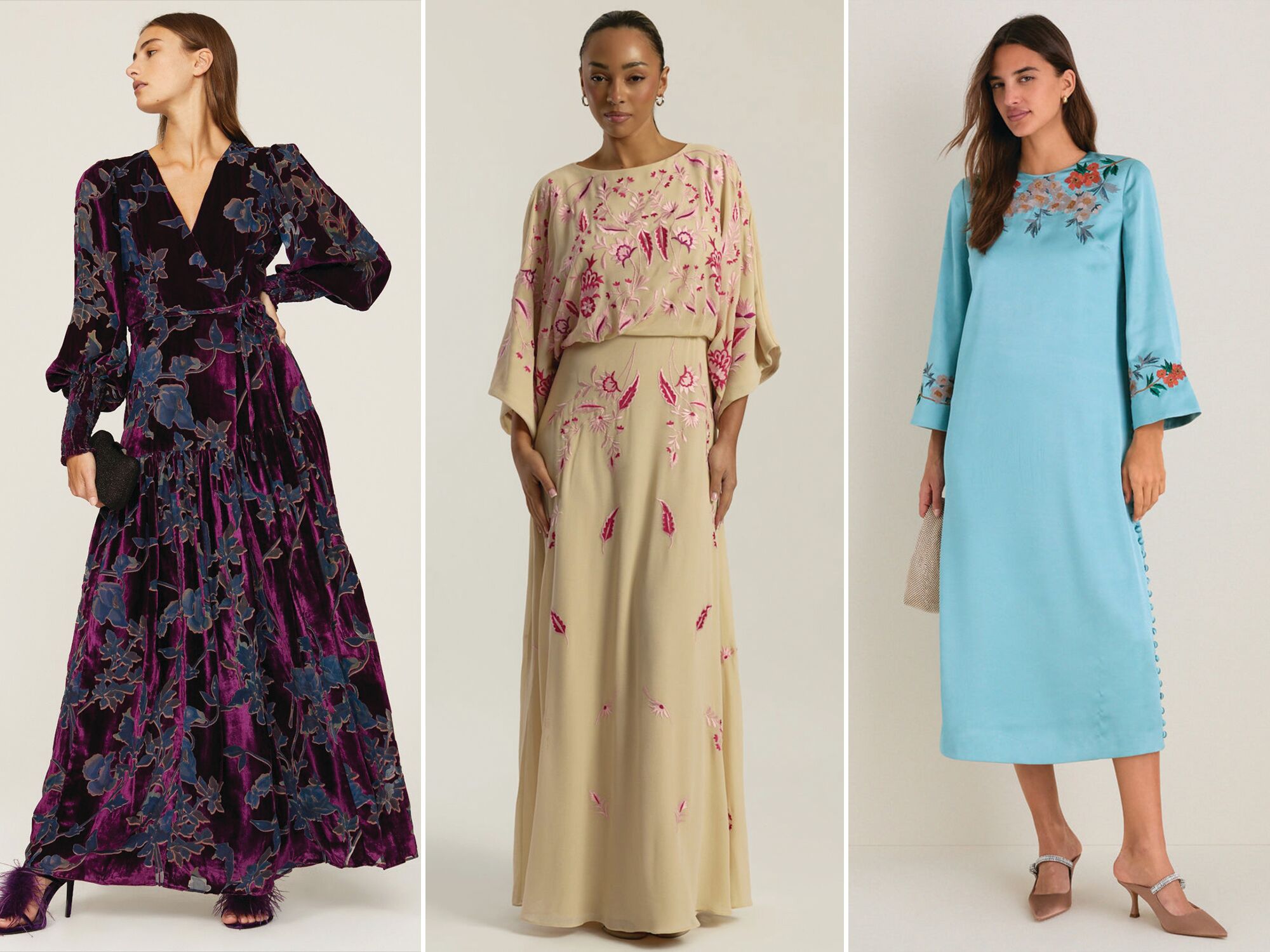 Three boho mother-of-the-bride dresses