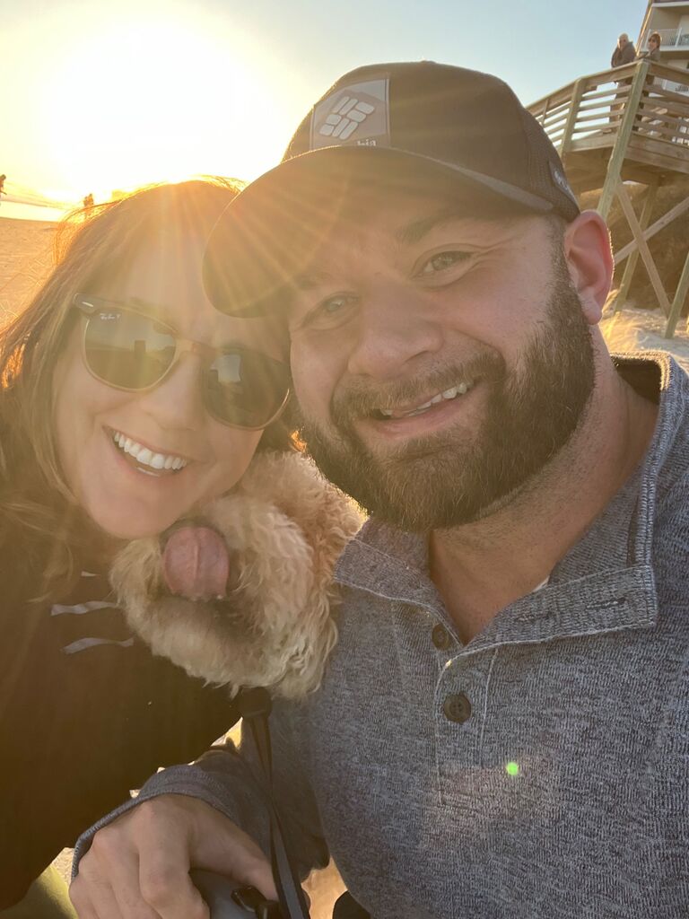 One of our many memorable evening walks on the beach. 