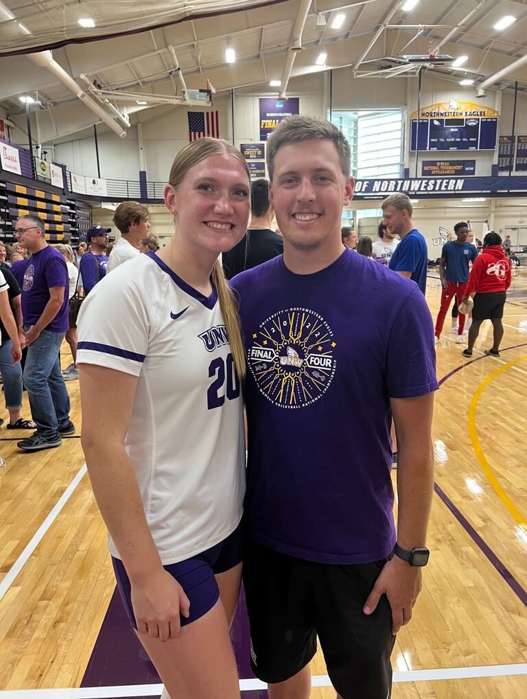Cassie's senior year and last volleyball season. David is still the biggest Eagle fan as an alumni!