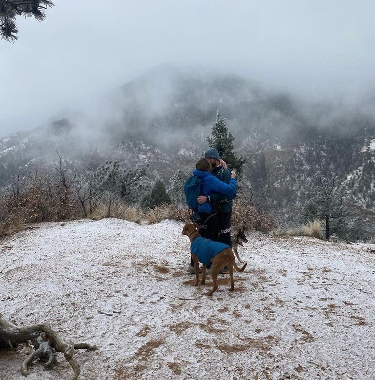 Matthew led Kelsey on an early morning post- Thanksgiving hike. At the top of a snow dusted mountain, he asked Kelsey to marry him.  Kelsey, of course, said yes. She couldn't image spending her life with anyone else. They spent the rest of the day celebrating with friends and family. 