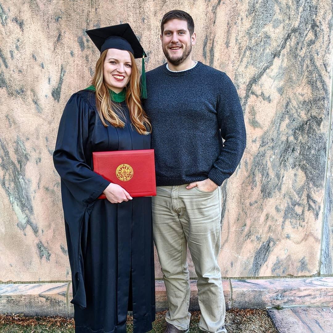 Another degree to finish out the education journey for the couple. Ciara's physician assistant degree had her travelling to a new city almost every month for 15 months. They were very excited to be back in the same city for good. 