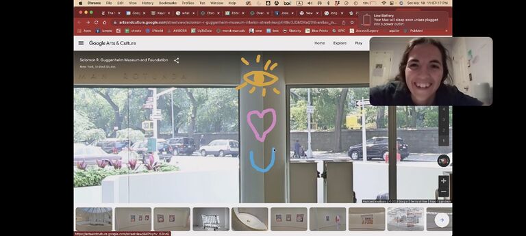 A virtual tour of the Guggenheim for our virtual date + Adam's own artwork