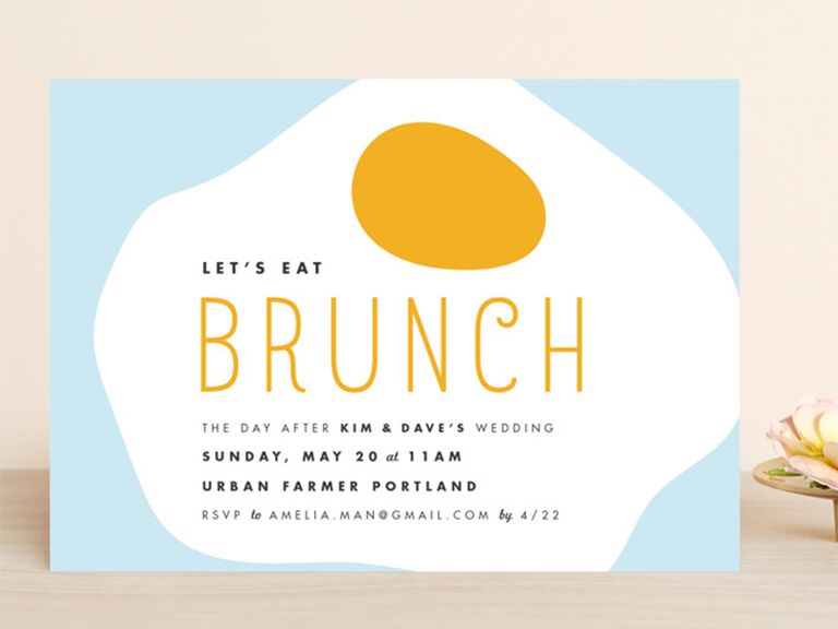 Casual post wedding brunch clearance invitation wording