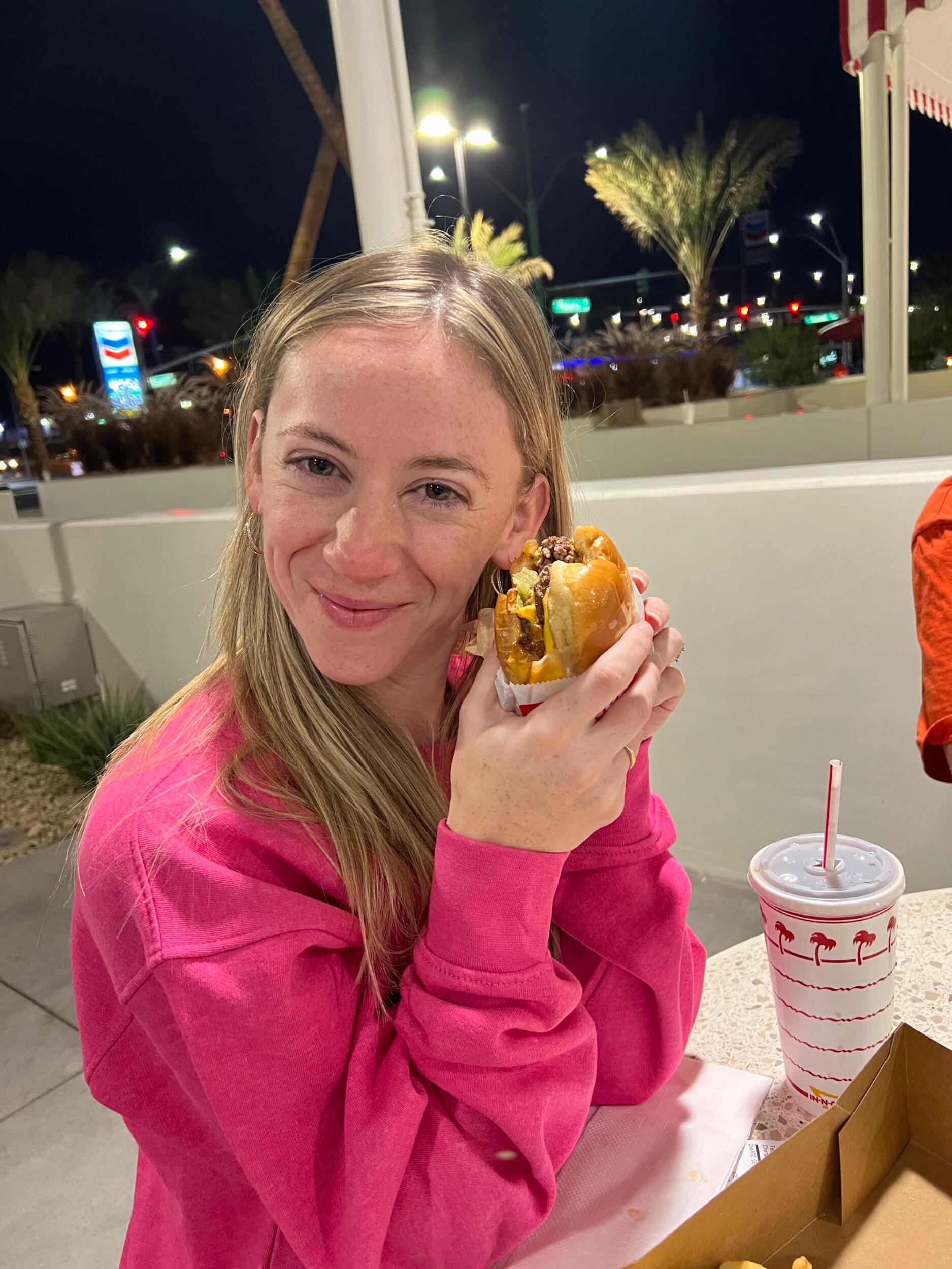 Emily’s first In-N-Out Burger experience! 