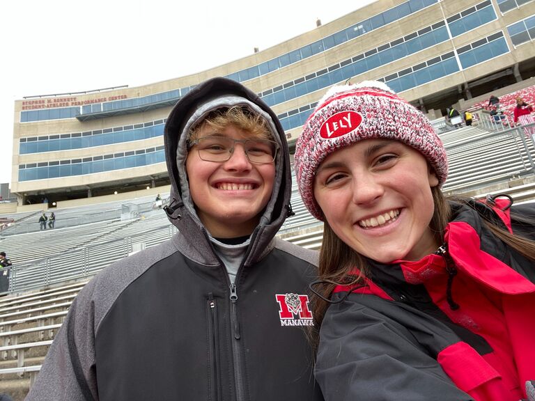 One of Amber's first visits to UW-Madison to watch a football game.