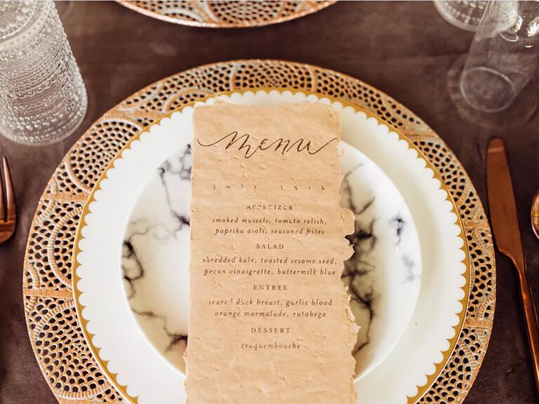 16 Wedding Menu Cards That'll Fit Your Fete
