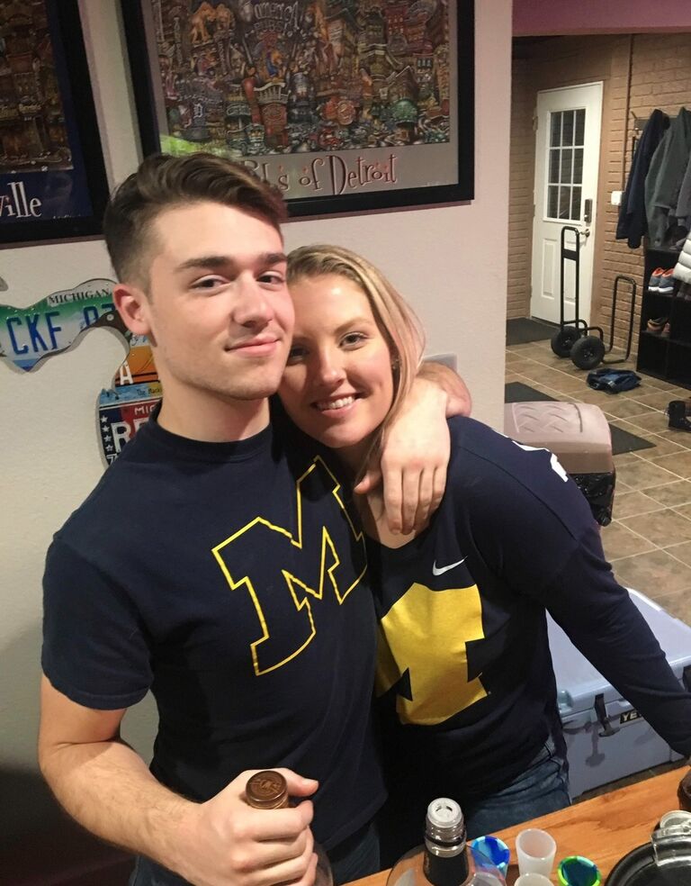 The next game Nick came over for. Jess' family knew he was more than a friend at this point, lol