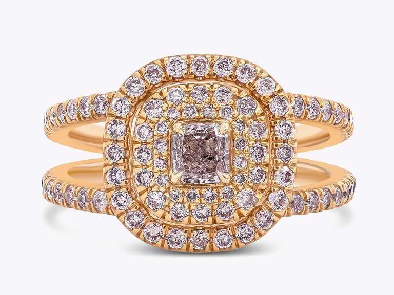 Unique pink diamond engagement ring
