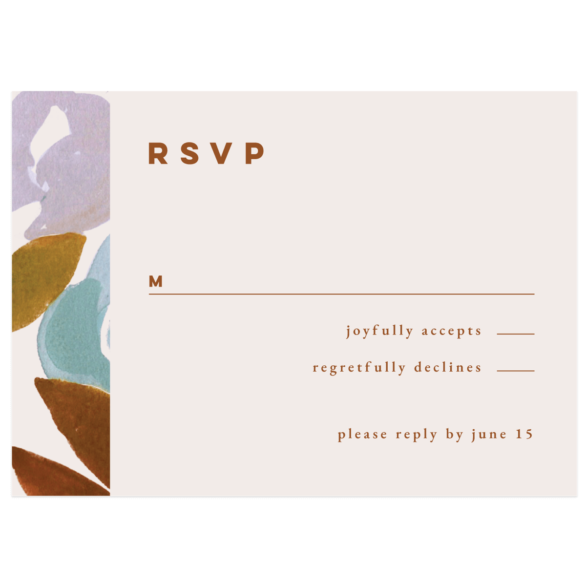A Wedding Response Card from the Modern Floral Collection