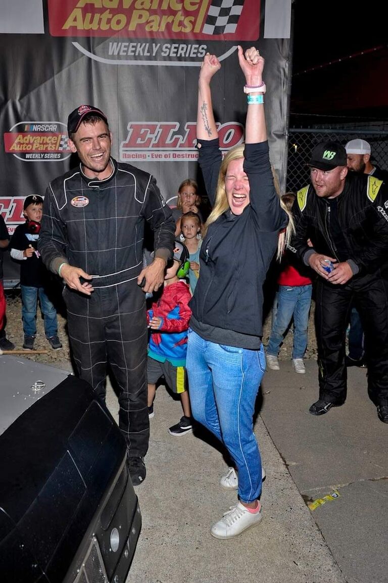 The engagement!! After making his way to victory lane, Matt got out of his race car and quickly got down on one knee, and asked me to marry him. I was SHOCKED!! I was beginning to wonder if this day would ever come and I was sure glad it did! It was an AMAZING day! 