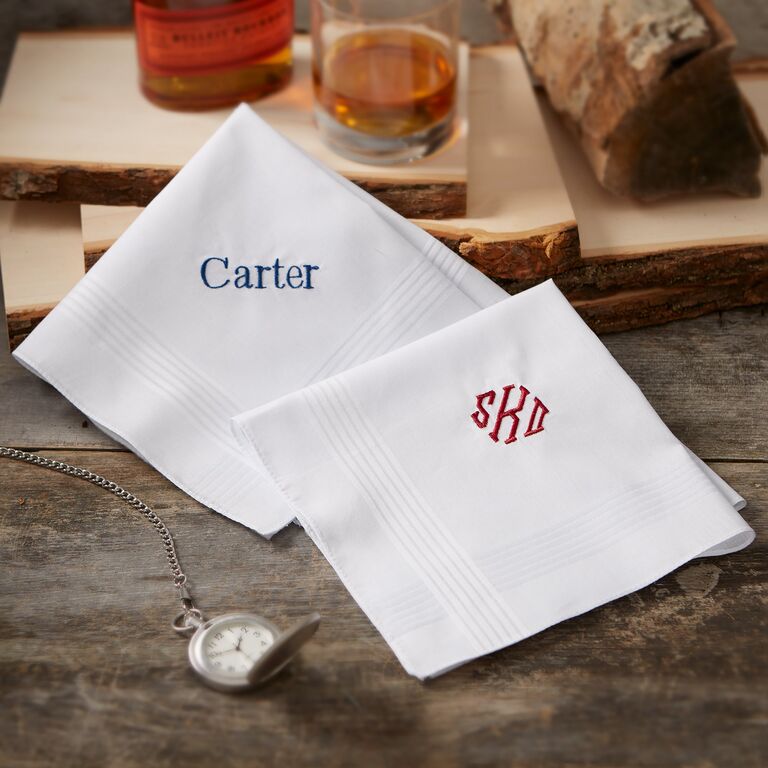 Personalized pocket square groomsman gift