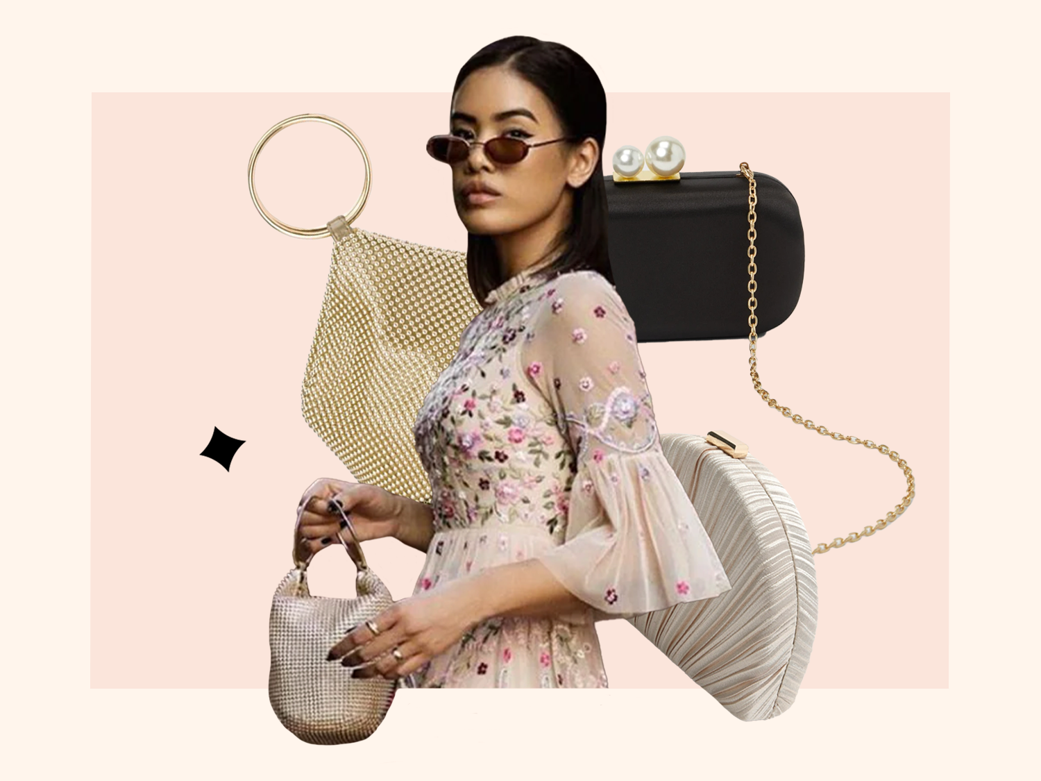 Wedding guest handbag collage