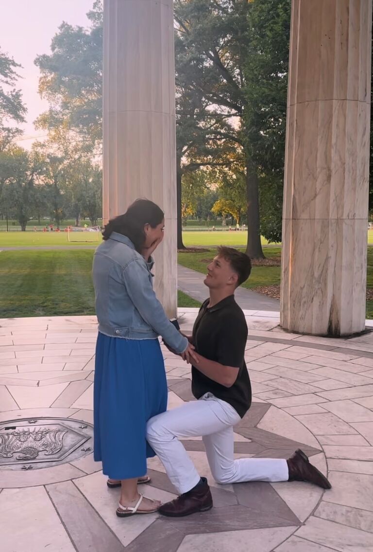 Mark proposed at the DC War Memorial, a quieter memorial located in the National Mall.