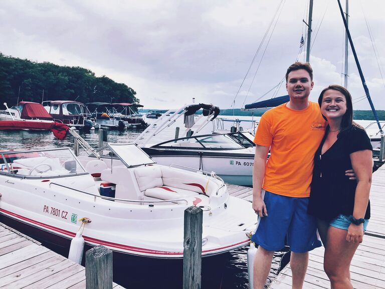 Emily and Nathan both share a love of leisurely boat rides and take any chance they can get to get out on the water.