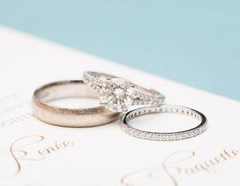 Wedding ring and engagement ring