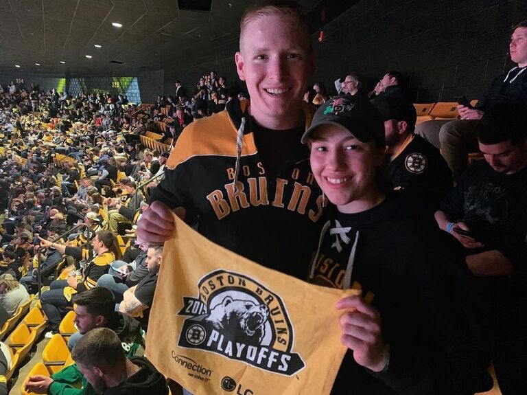 PLAYOFF HOCKEY GAME: Our first Bruins Game during the first round of the Stanley Cup Playoffs