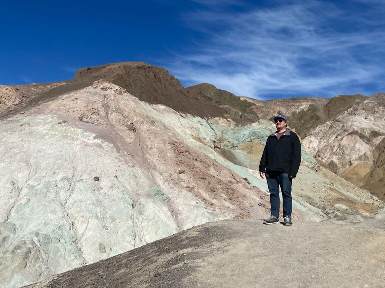 Justin also posing at Artists Palette, Death Valley. 