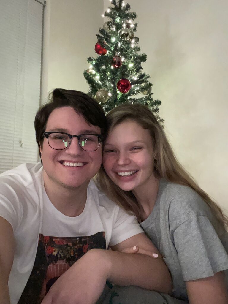 Our first Christmas together in Eli's apartment complete with matching PJ pants (dinosaurs dressed like Santa of course), gingerbread house making, and Christmas tree decorating.