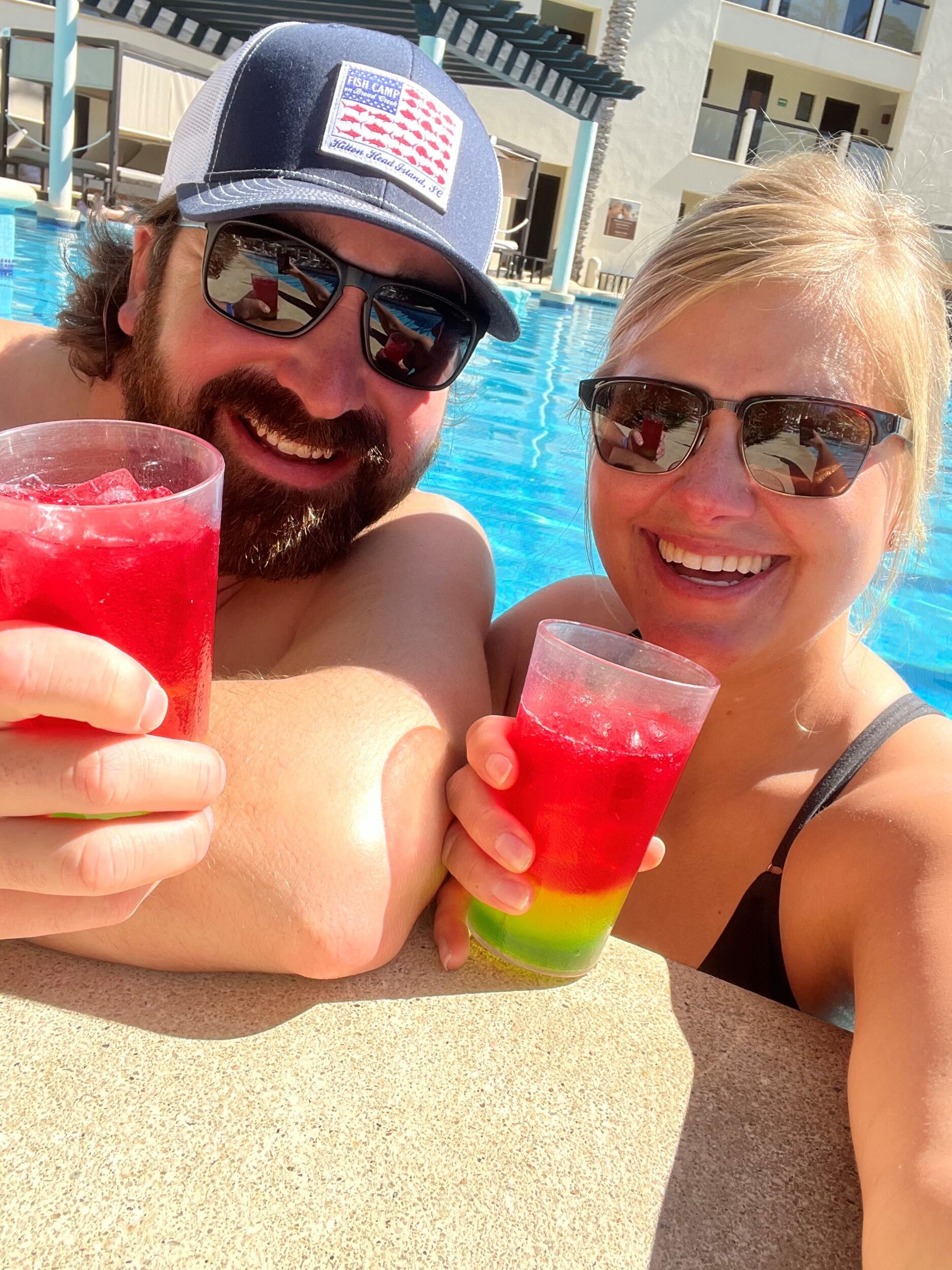 Cabo Mexico drinking Bob Marleys enjoying some winter Vitamin D.
