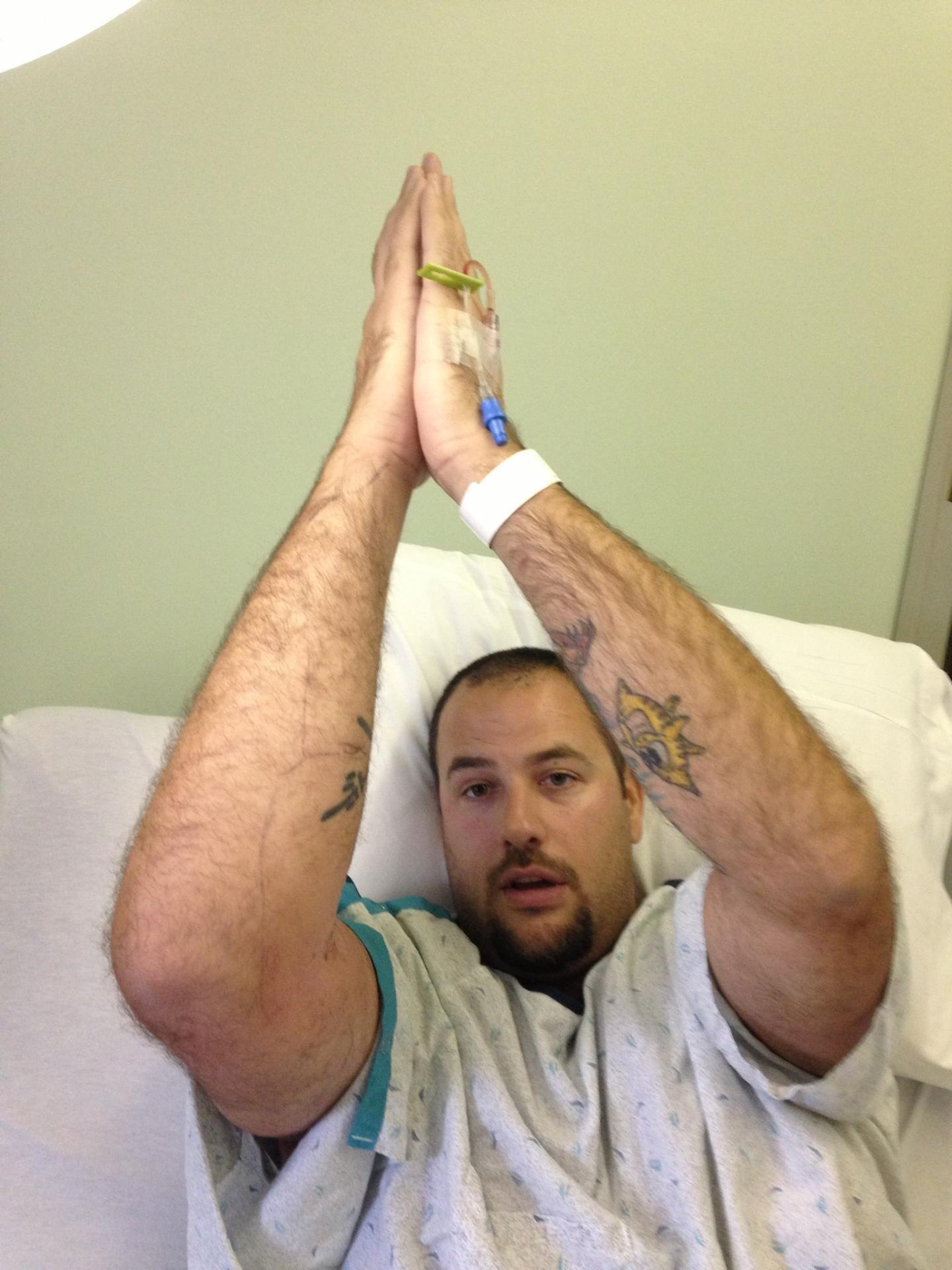 Keith was hospitalized for an infection after getting poison ivy!! eek! 😬