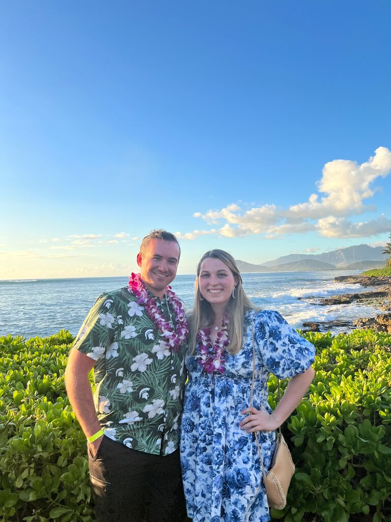 Kyra and Andrew went to Hawaii and visited Andrew's cousin who lived there at the time. 