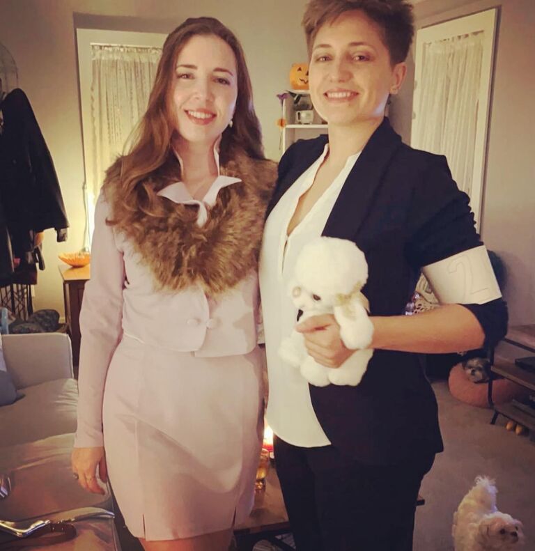 Moved in together ~October. (Pictured is our first Halloween as Sherri Ann Cabot and Christy Cummings from Best in Show)