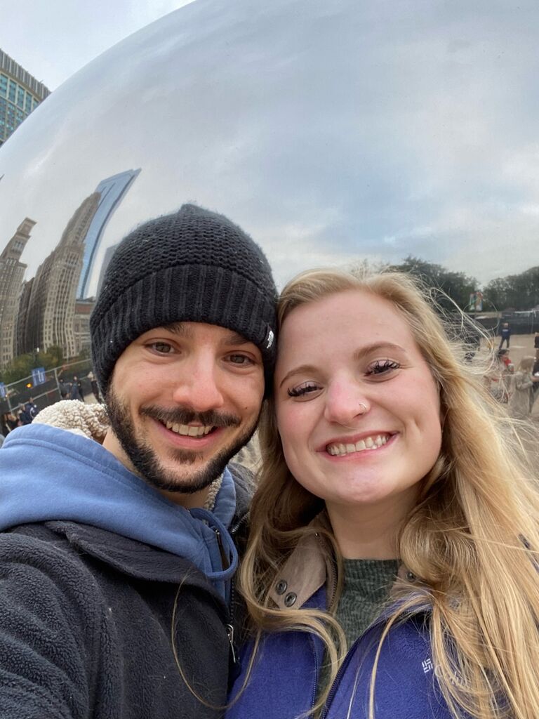 First trip together -- went to Chicago in the freezing cold and got to see "poop" graffitied on multiple structures