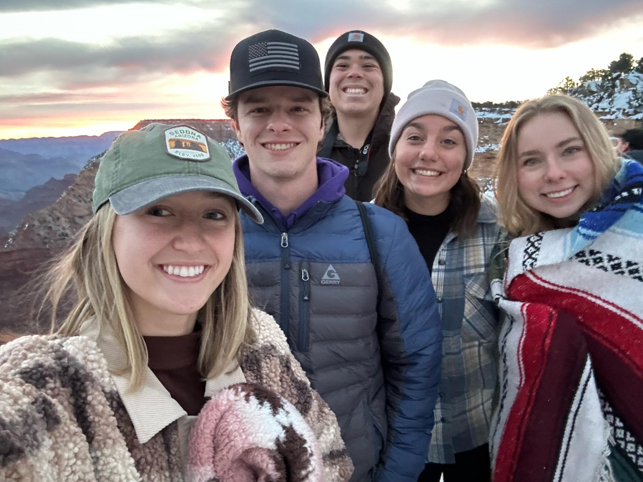 Sunrise at the Grand Canyon.
By this point, Nick was very much interested in Hailey and was doing everything to stay cool, however he did not do a very good job hiding that he was interested. (Not pictured is Nick messaging Hailey a few weeks prior on Instagram while they were both home for Christmas break)