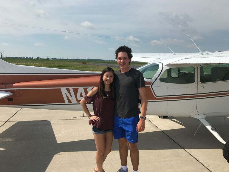 Chloe got Matthew a flying experience for his birthday. He got to pilot a plane with a flight instructor.