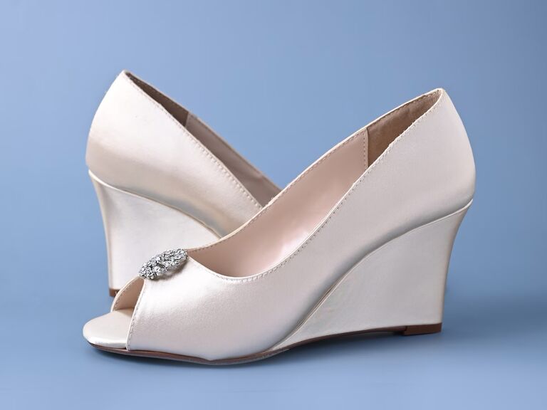 Silver wedge heels for wedding online