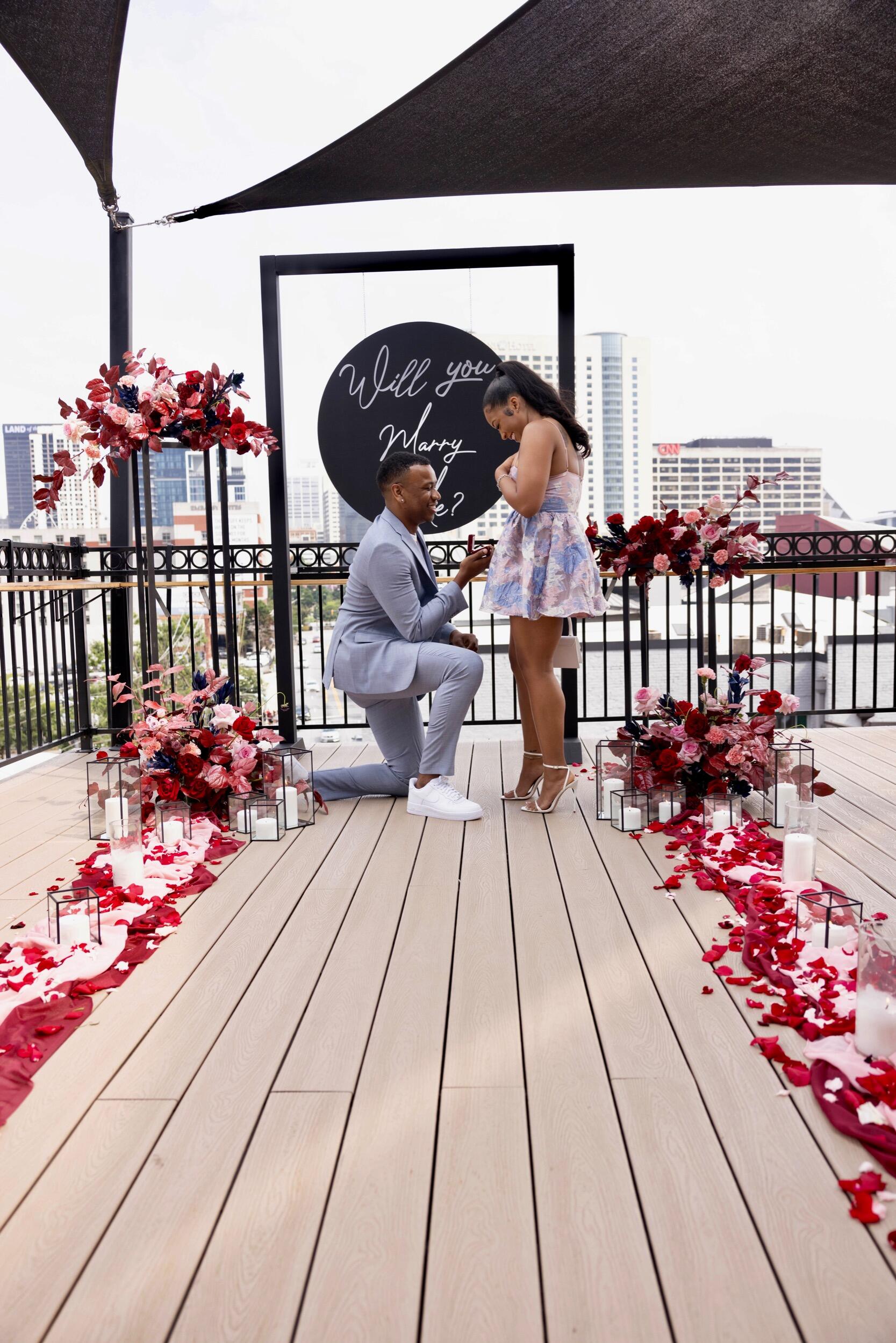 In July, Jatoria thought they were going to Atlanta to support a friend at their event. Little did she know (well, she had a hunch), Ray was taking them back to where it all started to ask her to be his bride. Not only did he plan the most special proposal, he surprised her with the people closest to them to witness and celebrate this sweetest moment.

[Atlanta, GA]