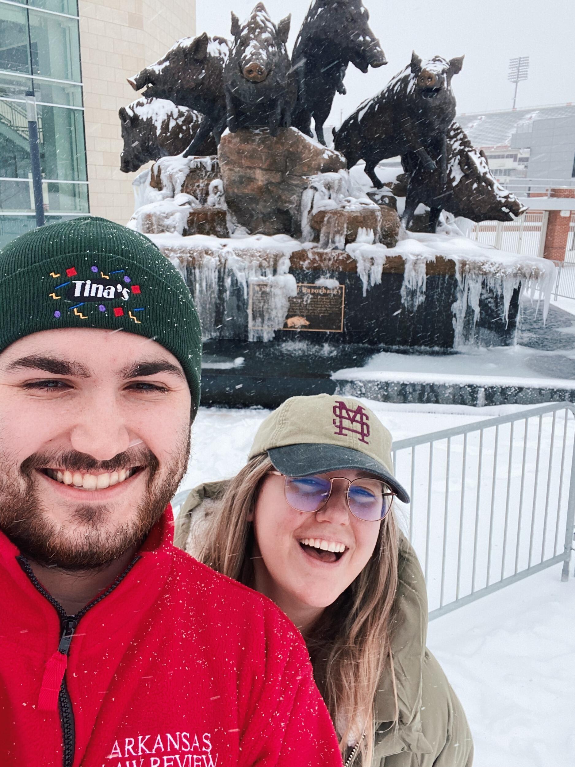 snow day fun at the university of arkansas 