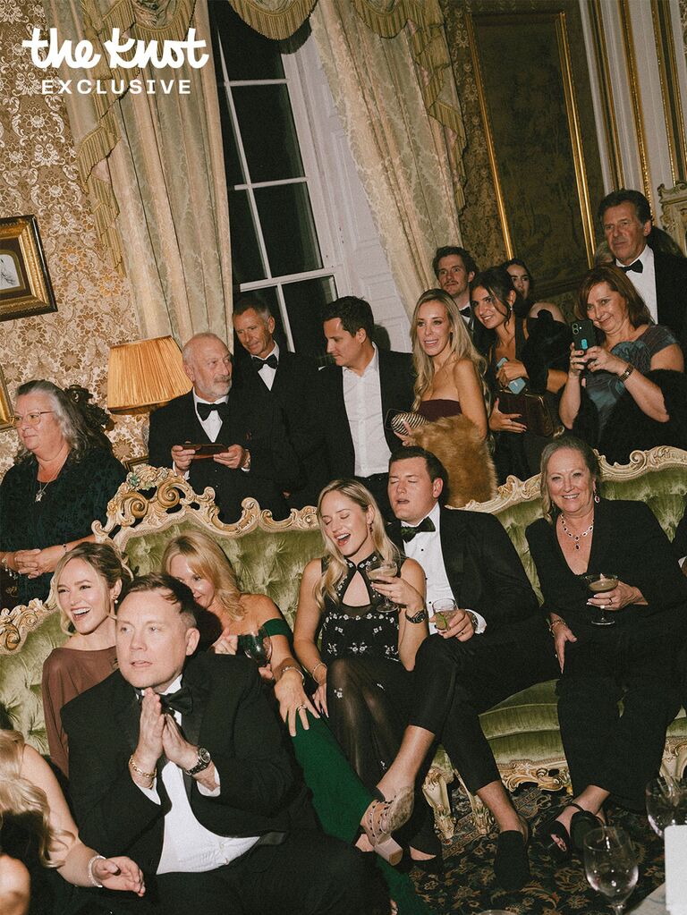 Guests at Logan Rae Hill's wedding reception