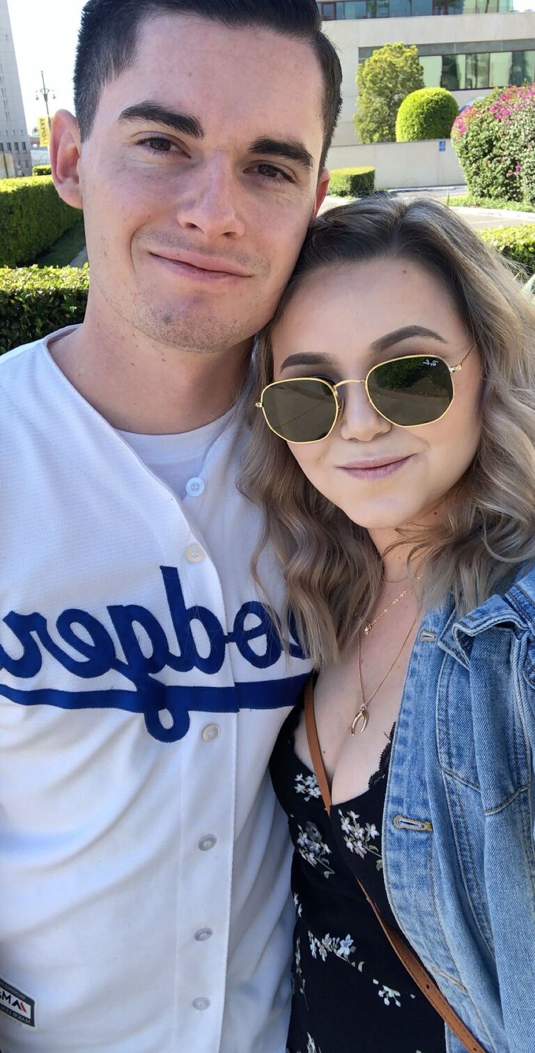 This was for Casey's birthday trip to LA, when they were going to the Dodger game together!