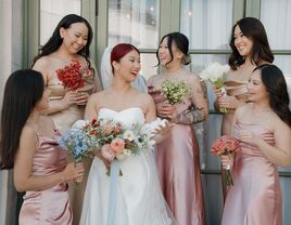 Bride and her beautiful bridesmaids