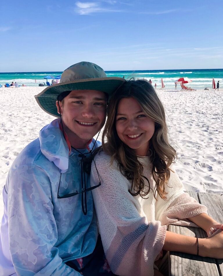 Spring break!! I went with a group of Chi Os and he went with some SAEs and spent the whole week in Panama City Beach! We had only been dating for a couple of months, but we were inseparable!