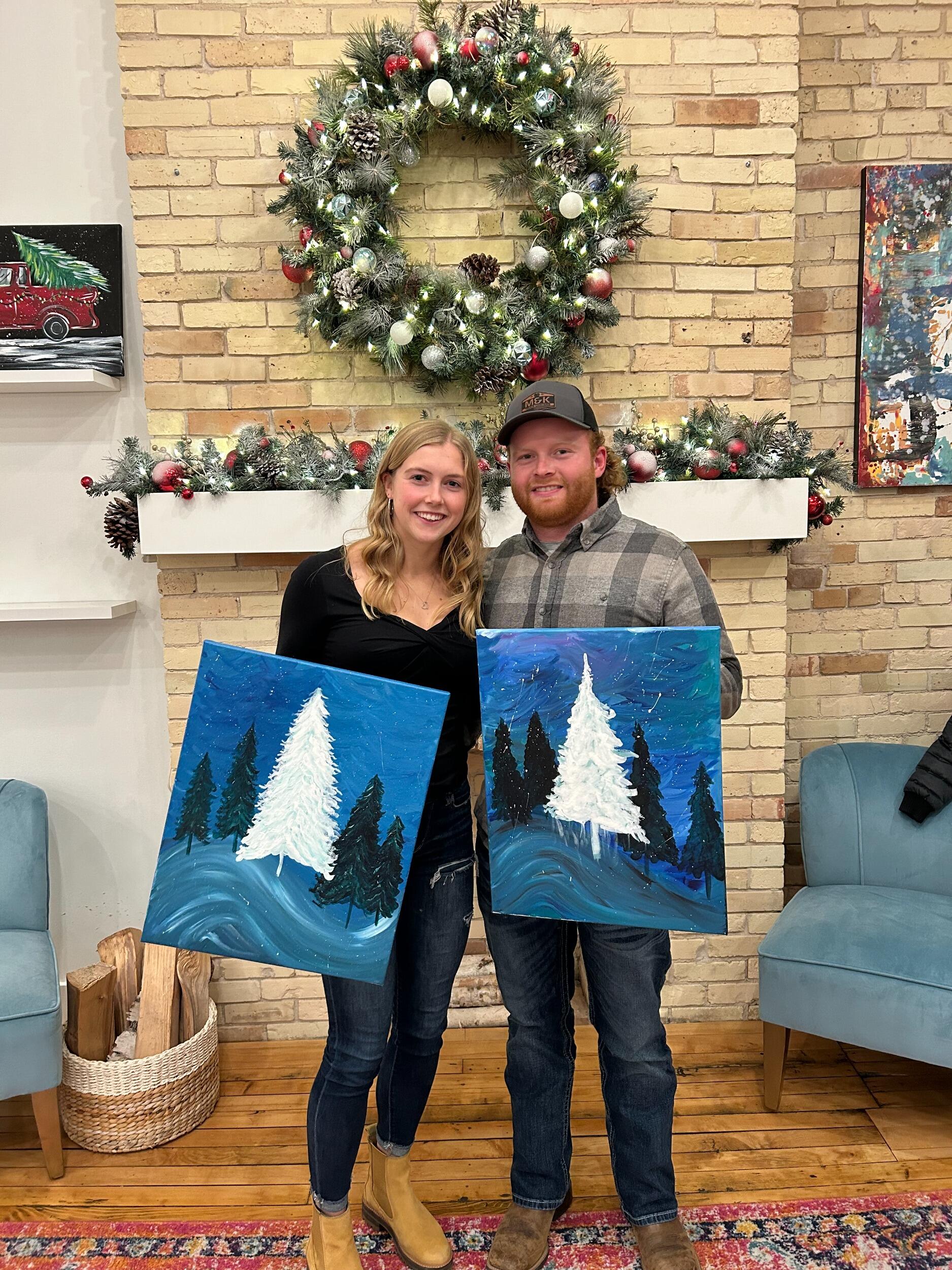 Took our first painting class!