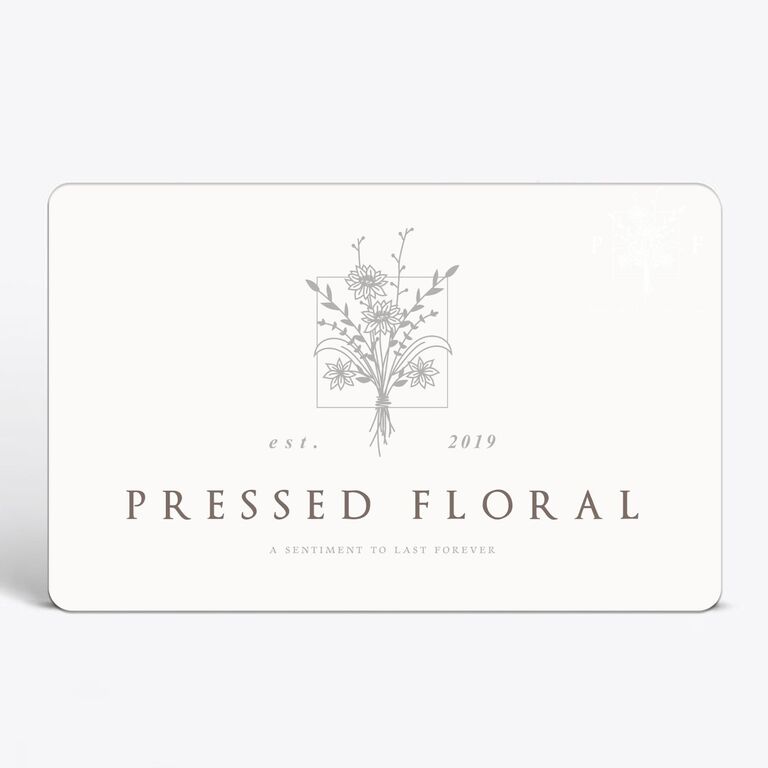 Pressed floral gift card, wedding gifts under $100