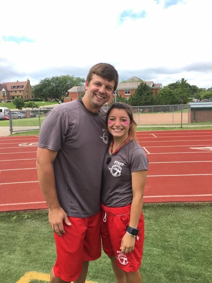 In 2016, Aaron and Catherine met for the first time as workers at The Loras All Sports Camp. However, they wouldn't really talk until the end of the summer when they got to spend time at ChancesR, which some have called the Taj Mahal of bars. They would get to know each other and started to fall for each other during their week at Monmouth All Sports Camp...until things fizzled during the school year.