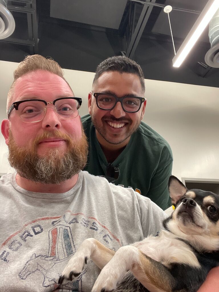 Family photo with Boots.