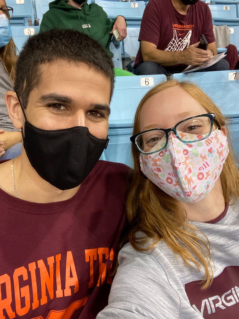 Our first of many Virginia Tech Hokie games supporting Nick's sister, Elizabeth, who plays center.