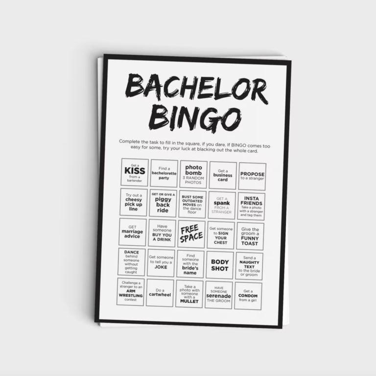 Bachelor party printable bingo game