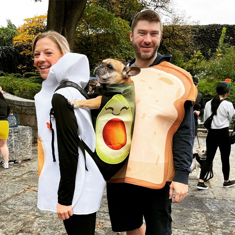 "Avocado toast" takes 1st for "most creative" at the UES Frenchie Halloween meet-up.