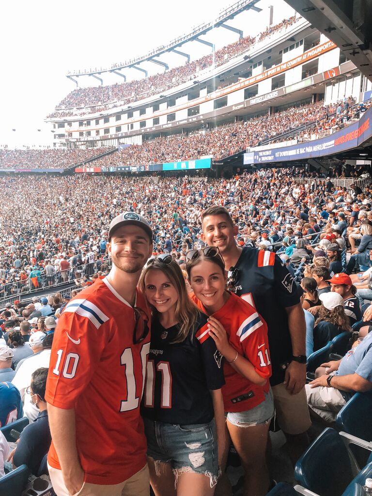 First Patriots game together with our friends Meg and RJ