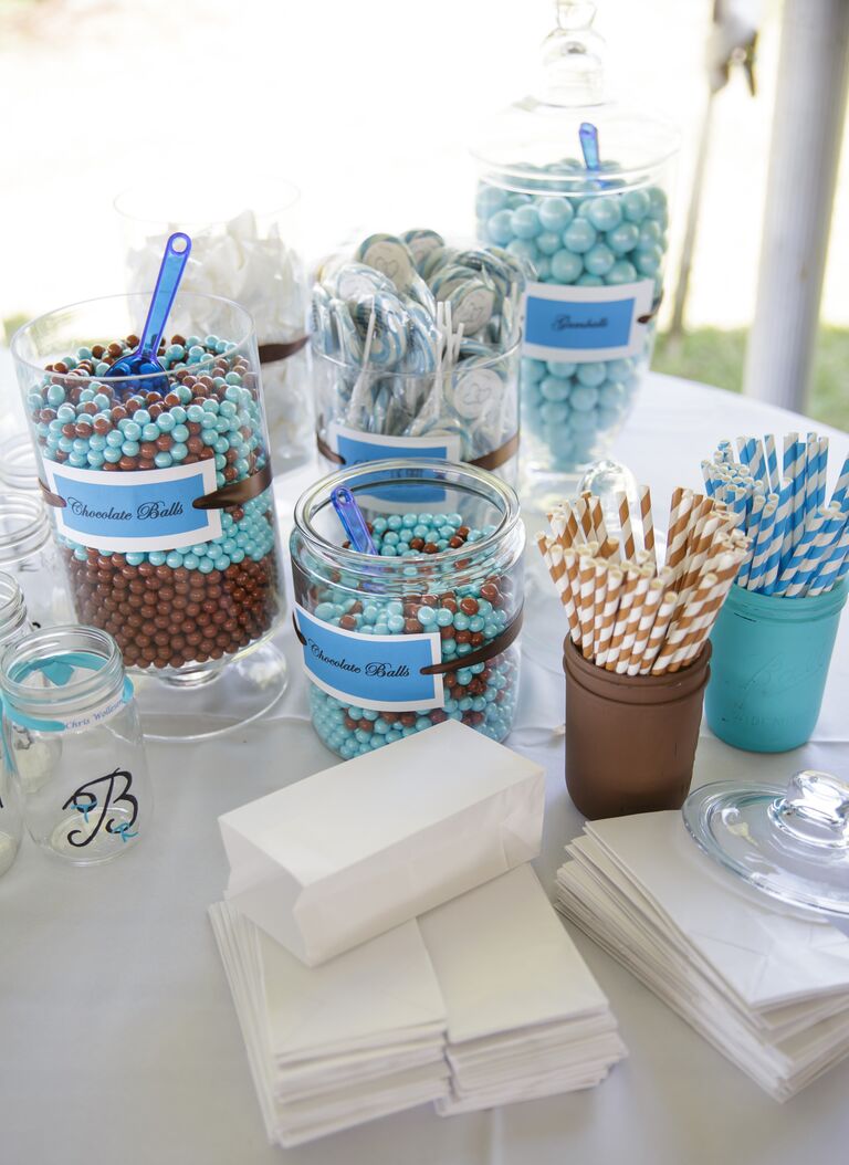 Blue Baby Shower Candy Buffet