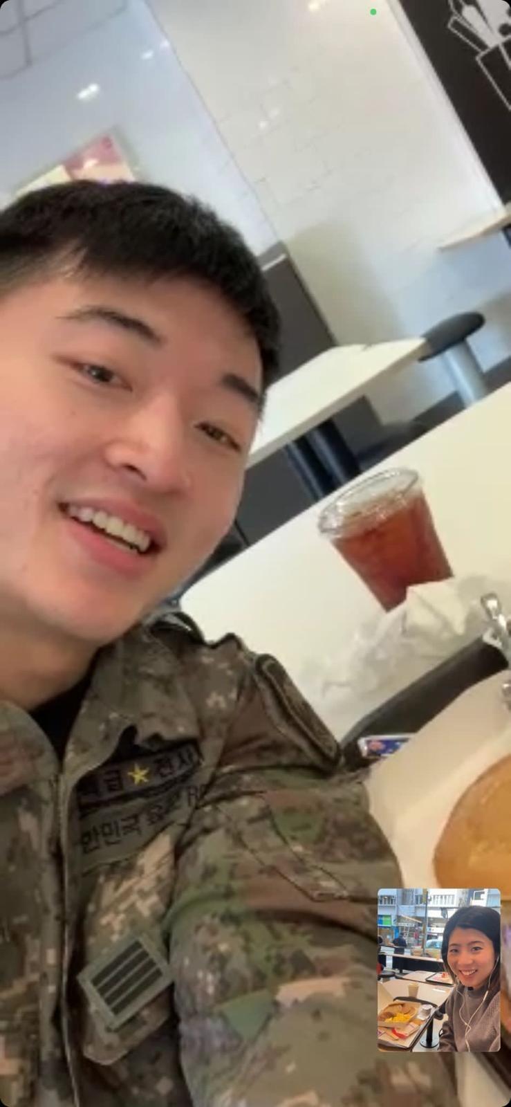 Jae's first meal (Mcds) on the morning of his discharge from the Korean military 