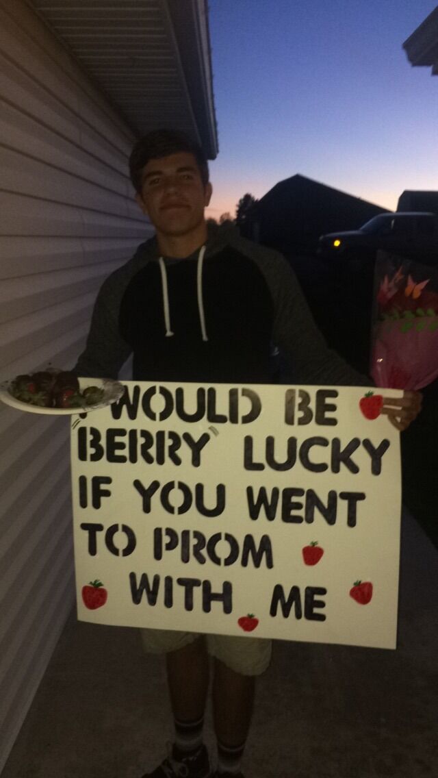 Caelan asks Cyrah to Prom with chocolate covered strawberries that he made himself